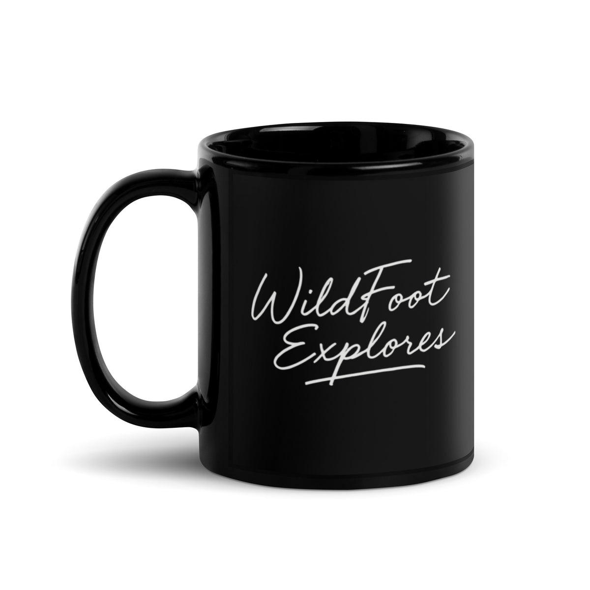 Wild Foot Explores Signature Black Glossy Mug